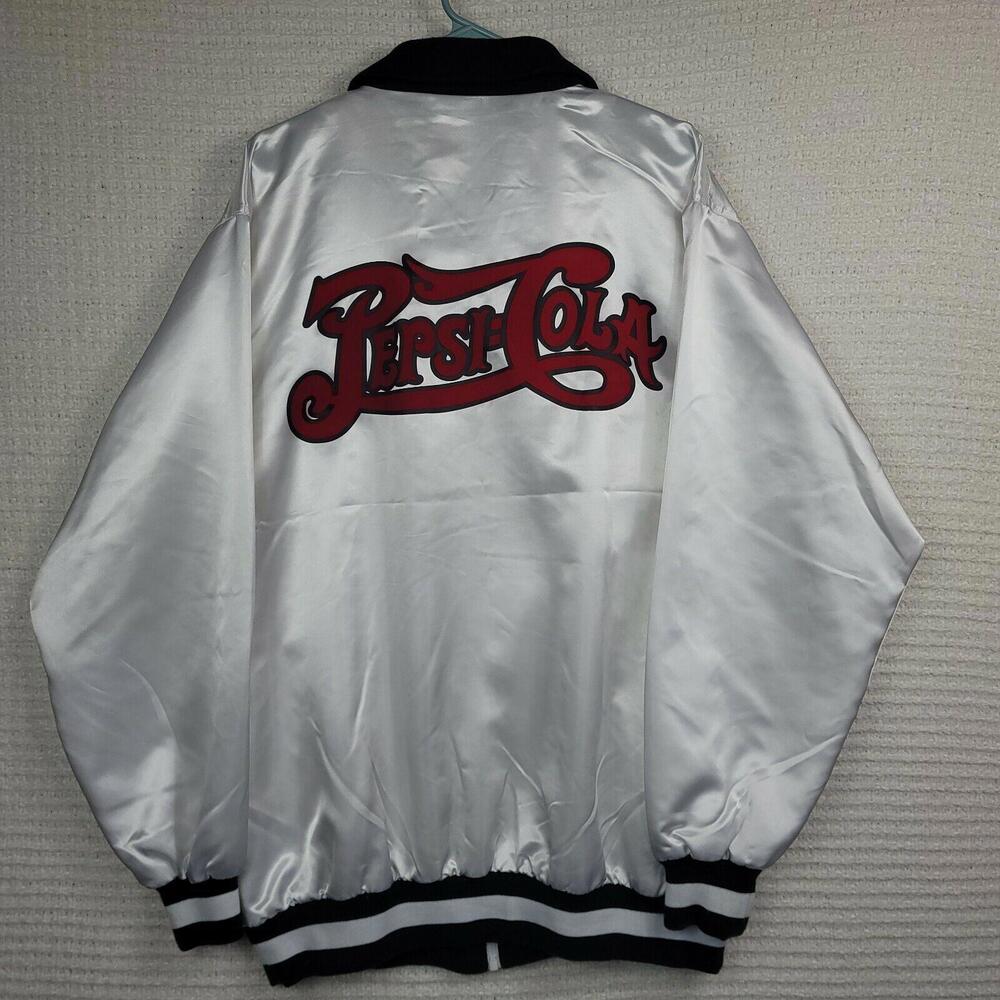 Vintage Pepsi Cola Jacket Size XXL Embroidered Felt Satin Pepsi 5 cent EUC